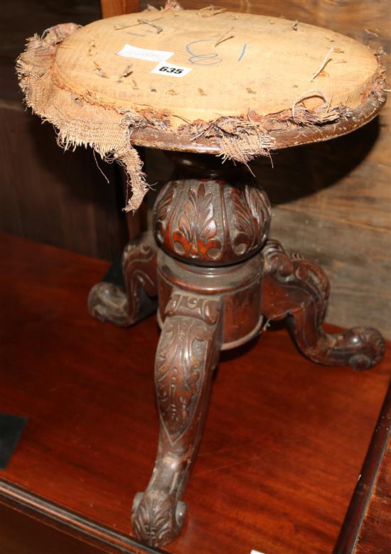 Carved piano stool